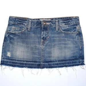 AEROPOSTALE Denim Raw Hem Mini Skirt size 3/4